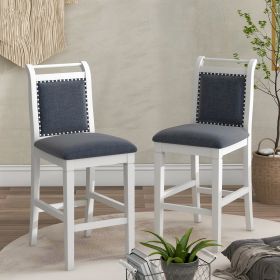 TOPMAX 3-Piece Wood Counter Height Dining Set With 2 Upholstered Chairs