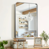 32"x22" Morden Right Angle Rectangle Silver Alloy Aluminium Framed Wall-Mounted Vanity Mirror Bathroom Vanity Mirror for Bedroom Entryway