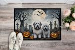 NEW Old English Sheepdog Spooky Halloween Doormat Front Door Mat Indoor Outdoor Rugs for Entryway, Non Slip Washable Low Pile, 18H X 27W