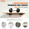VEVOR Shelf Bracket, 6'L x 4'W x 1.6'H 6 Pcs, Heavy Duty Floating Shelf Brackets, Brackets for Shelves, 5mm Thick Matte Black L Shelf Bracket