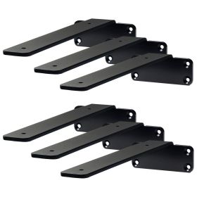 VEVOR Shelf Bracket, 6'L x 4'W x 1.6'H 6 Pcs, Heavy Duty Floating Shelf Brackets, Brackets for Shelves, 5mm Thick Matte Black L Shelf Bracket