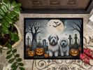 NEW Old English Sheepdog Spooky Halloween Doormat Front Door Mat Indoor Outdoor Rugs for Entryway, Non Slip Washable Low Pile, 18H X 27W