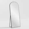 Wooden arched black full-length mirror with stand. wall mirror, bathroom makeup mirror, bedroom foyer, clothing store, wall mounted. 73 "* 31"
