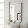 32"x22" Morden Right Angle Rectangle Silver Alloy Aluminium Framed Wall-Mounted Vanity Mirror Bathroom Vanity Mirror for Bedroom Entryway