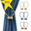 2Pcs Magnetic Curtain Ball Rods Accessoires Backs Holdbacks Buckle Clips Hook Holder Home Decor Tiebacks Tie Rope Accessory